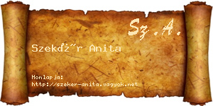 Szekér Anita névjegykártya