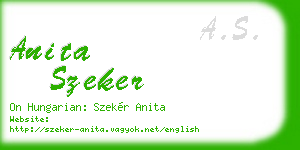 anita szeker business card